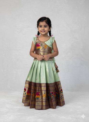 NEW LAUNCING PAITHANI KIDS LEHENGA CHOLI simmer Indian clothing wholesale